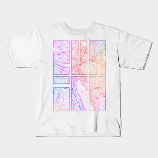 Zurich, Switzerland City Map Typography - Colorful Kids T-Shirt